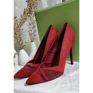 NEW Nine West Evani Pump Red Mesh Sz 8• NWOT